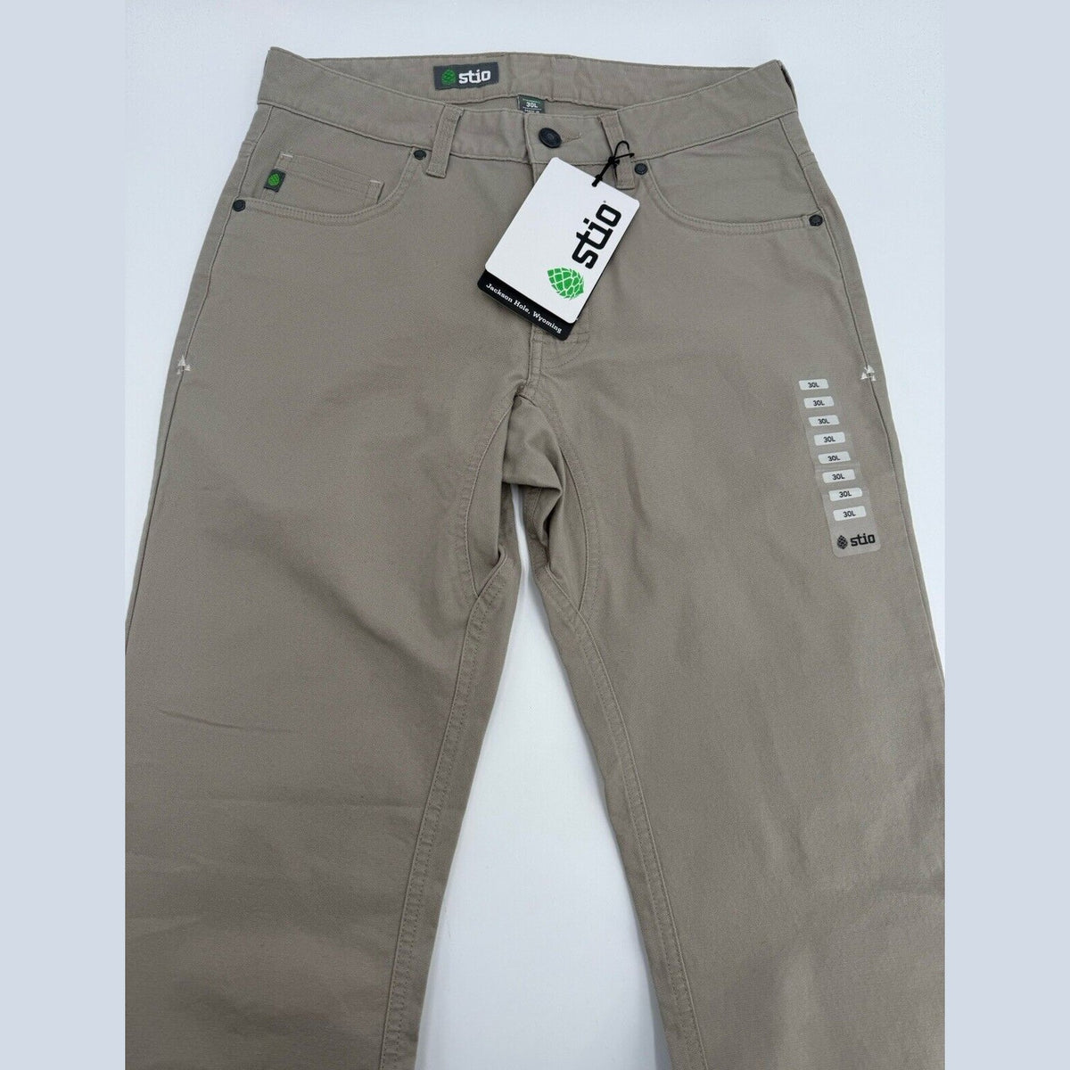 $100 Stio Men’s Organic Rivet Canvas Utility Pants- Talus- Size: 30 Long -New