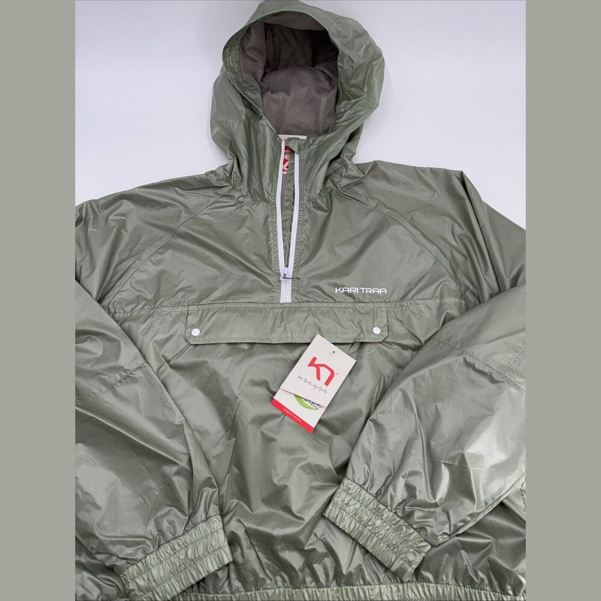 $120 Kari Traa Women’s Pauline Jacket Rain/Run Training-Slate Green- Medium- New