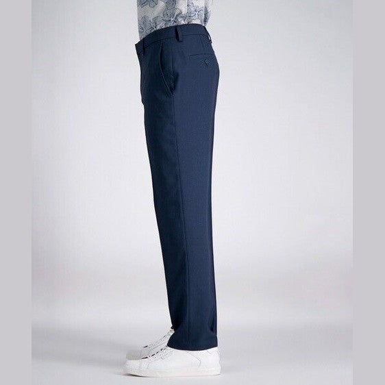 Haggar Men’s Travel PerformanceTailored Fit Flat-Front Suit Pant-Blue-34W 32L