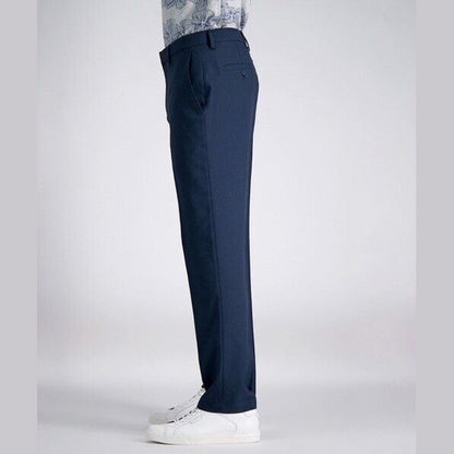 Haggar Men’s Travel PerformanceTailored Fit Flat-Front Suit Pant-Blue-34W 32L