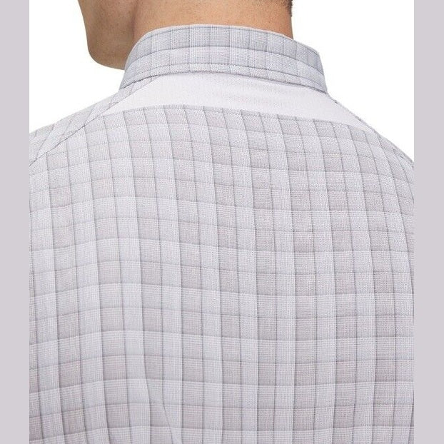 $55 Under Armour Men's Plaid UA Tide Chaser 2.0 Button Front Shirt-Grey-Large