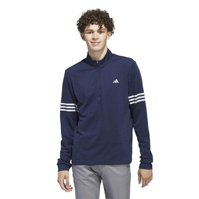 $70 adidas Men’s Adi 3 Stripes Lightweight 1/2 Zip Pullover- Navy - Medium - New