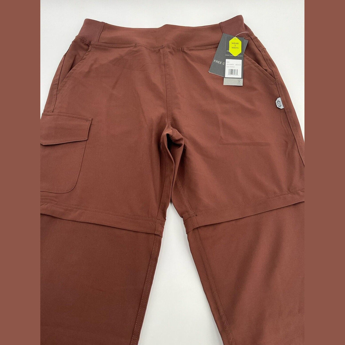 $85 Free Country Women's Get Out There Convertible Pants to Shorts-Cocoa-Medium