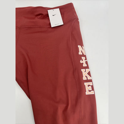 NIKE Women's FAST Mid-Rise 7/8 Length Running Tight Leggings-Rust-Size: 2XLarge