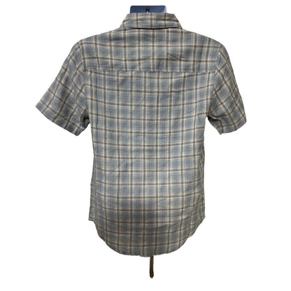 $85 Jeremiah Men’s Woven Short Sleeve Button Up Shirt Check-Light Blue-Small-New