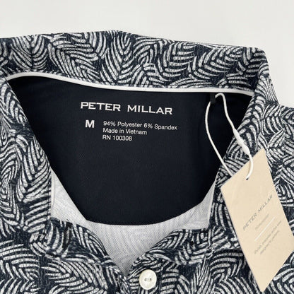 $85 PETER MILLAR Women’s Banded Sleeveless Polo-Black/White-SIZE: Medium-New Tag
