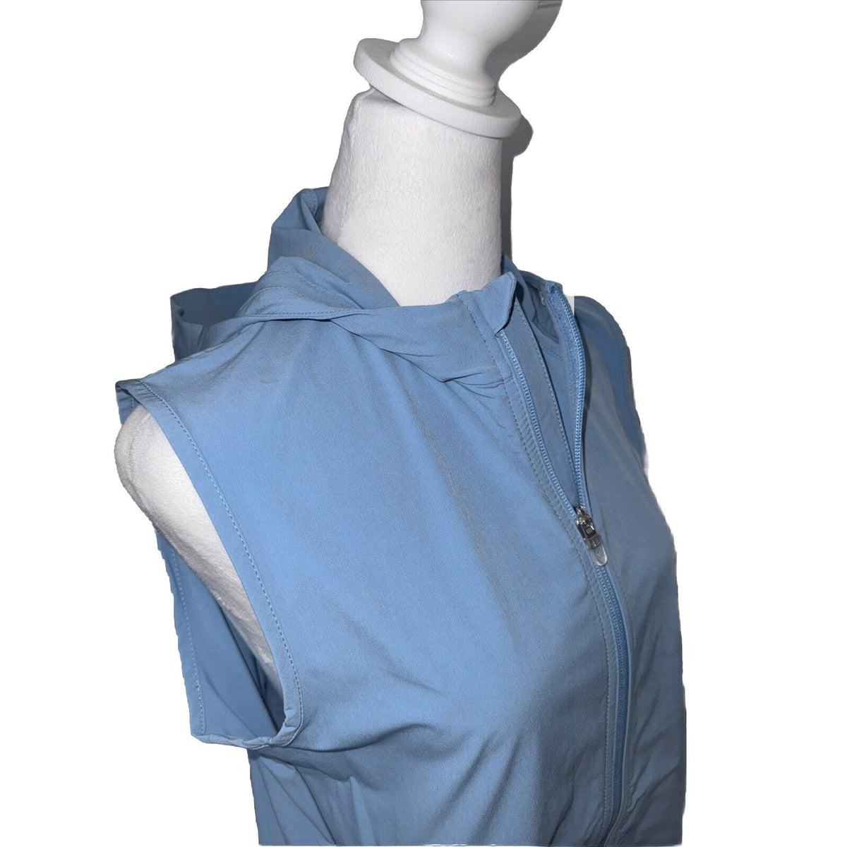 $145 Peter Millar Women’s Jameson Flex Adapt Full-Zip Hooded Vest-Blue-Medium