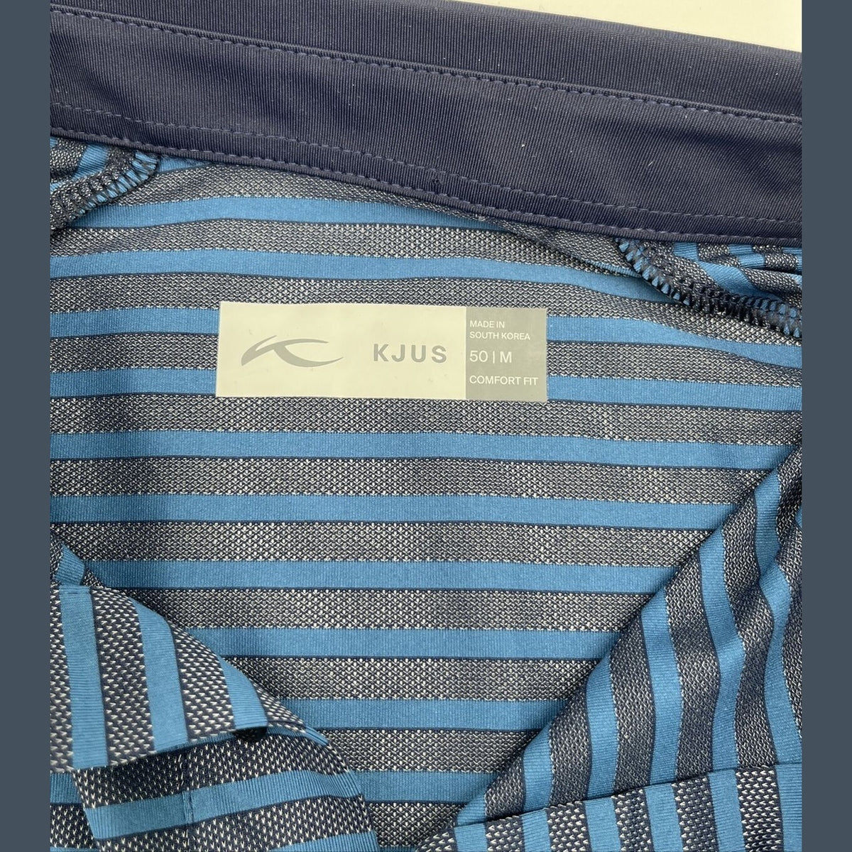 $104 KJUS Men’s Luis Stripe Comfort Golf Polo Shirt MG60-JO8-Atlanta Blue-Small