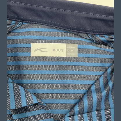 $104 KJUS Men’s Luis Stripe Comfort Golf Polo Shirt MG60-JO8-Atlanta Blue-Small