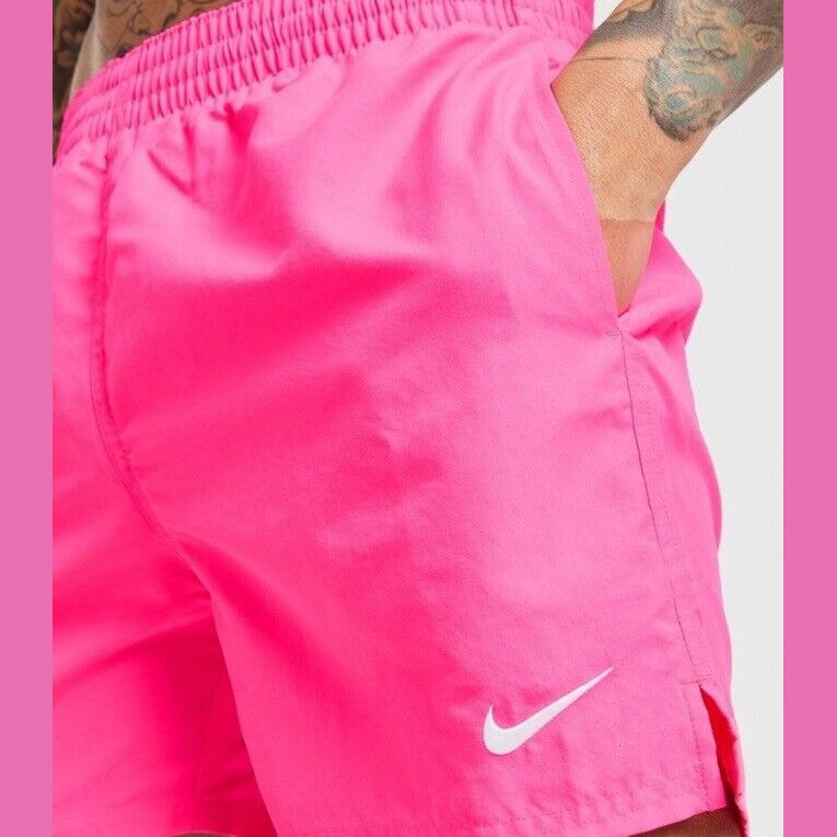 Nike Men's Swoosh Swim Trunks NESSF560-656-  Pink - Medium -NEW- MSRP $50