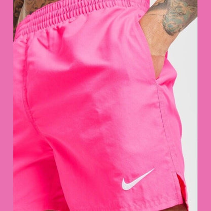 Nike Men's Swoosh Swim Trunks NESSF560-656-  Pink - Medium -NEW- MSRP $50
