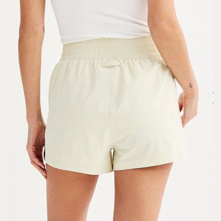 FLX Women’s Compass High Rise Shorts-Lanie Beige- Medium - New Tag $40