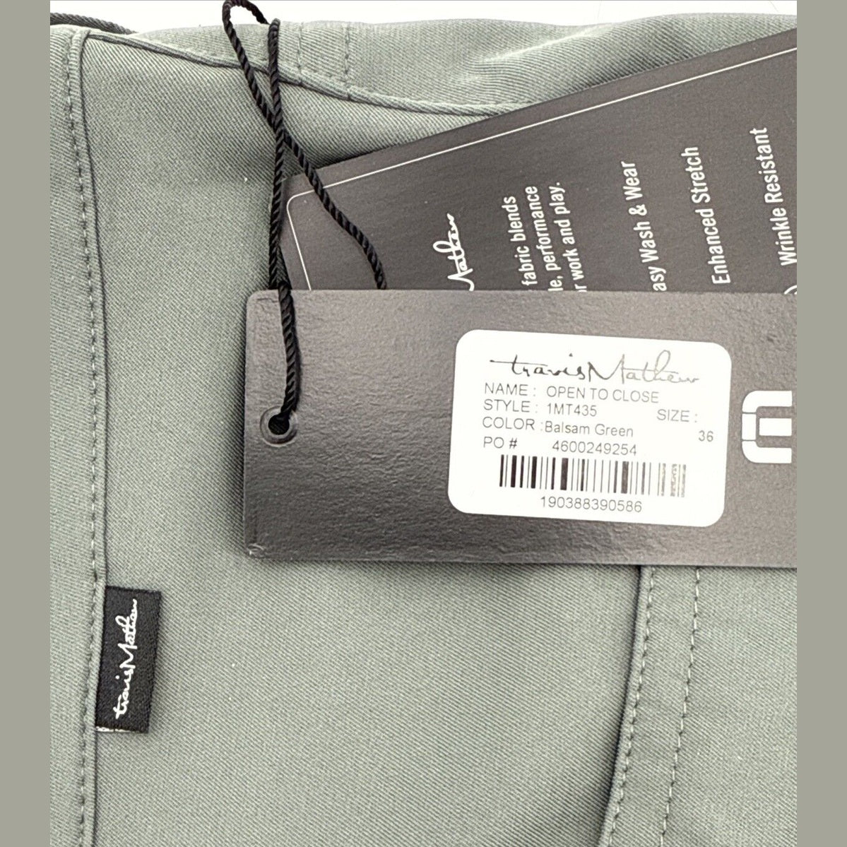 $150 Travis Mathew Men’s Open To Close Golf Pants - Balsam Green - 36W 32L - New