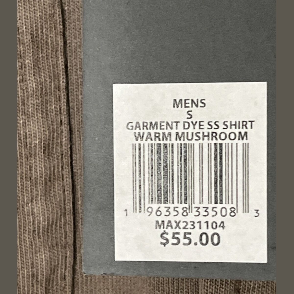 VRST Men's Garment Dye SS Short Sleeve Button Down Shirt- Mushroom-Small-New Tag