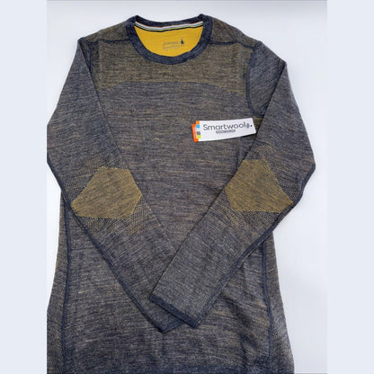 $130 Smartwool Men's Base Layer Intraknit Merino Crew-Charcoal Honey-Small-NEW