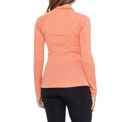 $115 Smartwool Women’s 1/4 Zip Thermal Pullover Merino Wool-Sunset Coral -XSmall