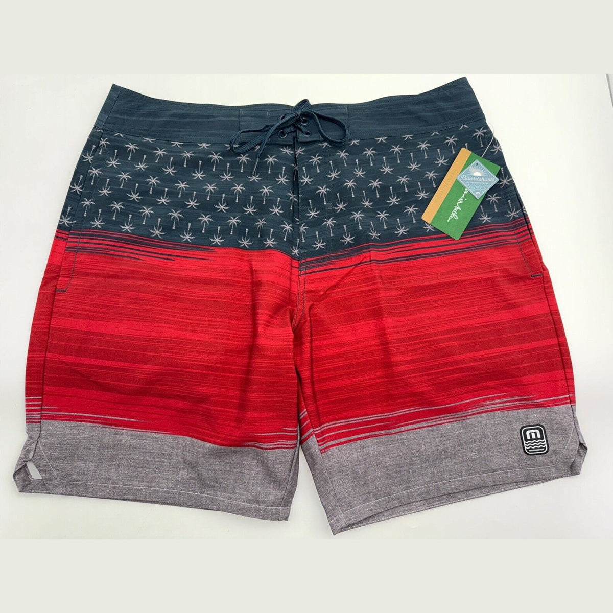 $95 Travis Mathew Men's Murica Fun BoardShorts 8”- Blue Nights- Size: 35”-New