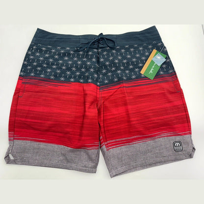 $95 Travis Mathew Men's Murica Fun BoardShorts 8”- Blue Nights- Size: 35”-New