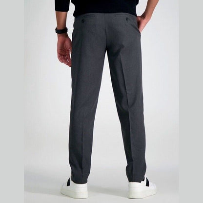 Haggar Men’s Cool Right Performance Flex Slim Fit Flat-Front Pants-Black-32Wx32L