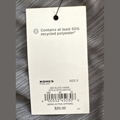 Tek Gear® Dry Tek Tee- Men’s Small- Slate Hawk ( Gray )- NWT