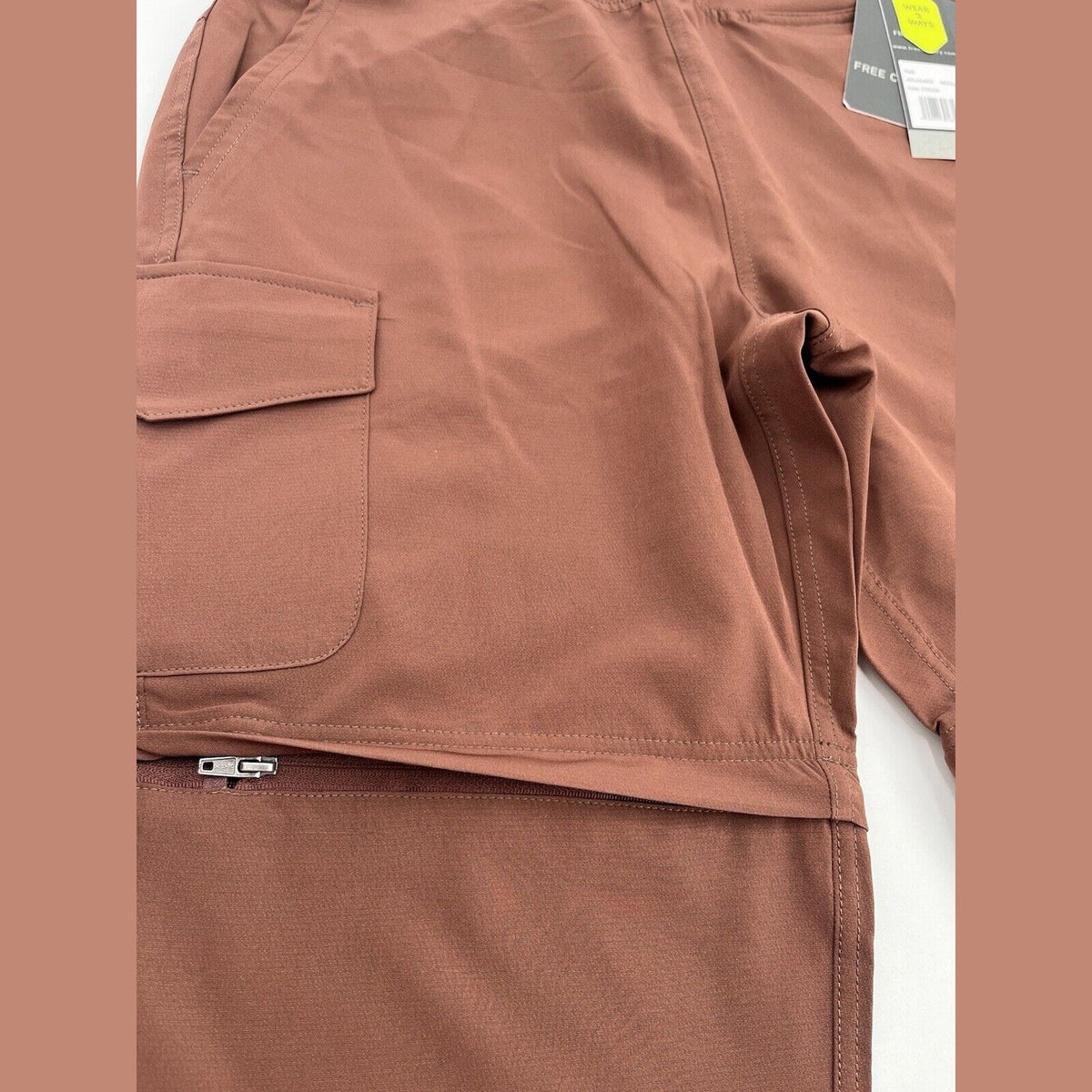 $85 Free Country Women's Get Out There Convertible Pants to Shorts-Cocoa-Medium
