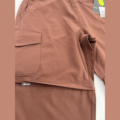 $85 Free Country Women's Get Out There Convertible Pants to Shorts-Cocoa-Medium