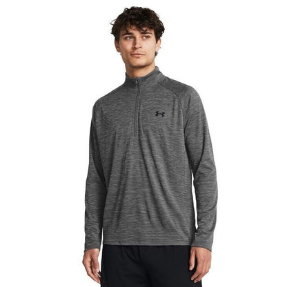 Under Armour Men’s Tech 2.0 Half Zip Long Sleeve Performance Shirt- Grey- Small