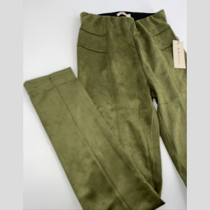 $119 Three Dots Women’s Sofia Front Seem Pull On Pants- Green Moss -Large -New