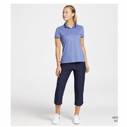 Lady Hagen Women's Pique Rib Trim Golf Polo Shirt - Marlin- Large - New $50