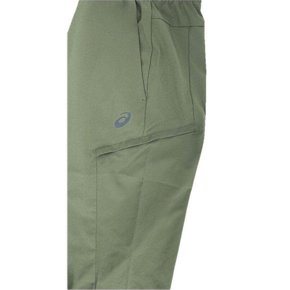 Asics Men’s Woven Side Zip Pocket Joggers- Olive Green- Large- New Tags