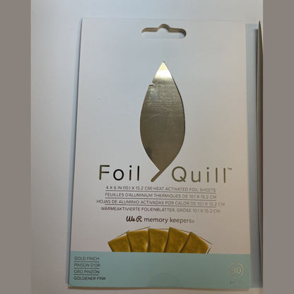 Lot Of 2 We R Memory Keepers Foil Quill Foil Sheets 4"X6" 30/- Gold / Shining