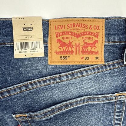 $69.50 Levi's Men's 559 Relaxed Straight Jeans - Mystery Man Blue - 33W 30L -NEW