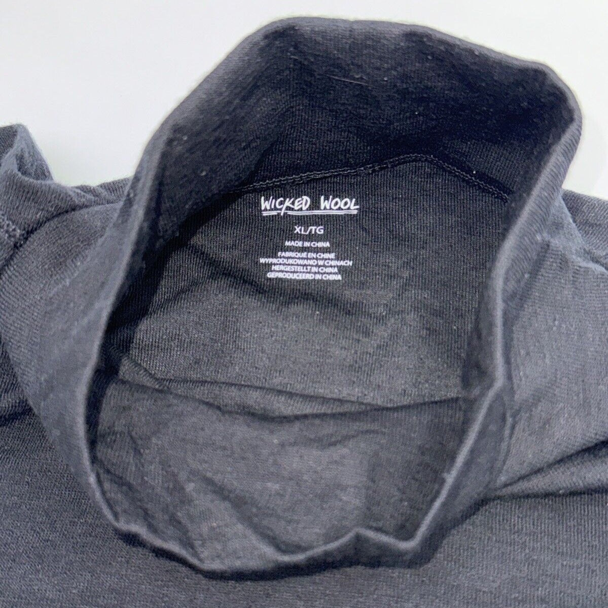 $95 Wicked Wool Women’s Merino Long Sleeve Mock Neck Pullover Top- Black- XLarge