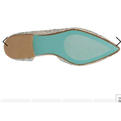Betsey Johnson Women's Remy Ballet Flat -  Silver Iridescent- 6M- New