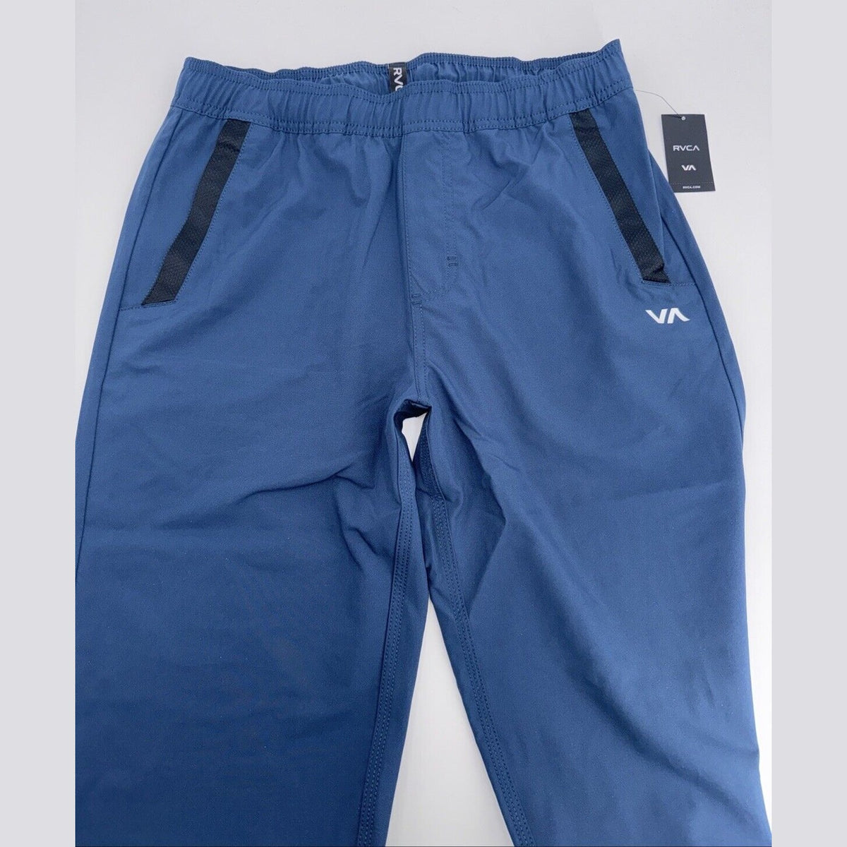 $80 RVCA Men’s Kevin EW Pants Jogger  Elastic Waist Stretch-Navy Blue-Small-NEW