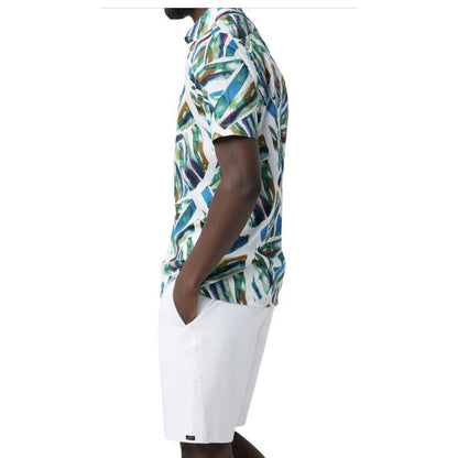 Good Man Brand Big On-Point Printed Cotton Short Sl Shirt-Watercolor Line-Medium