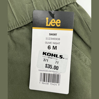 Lee Women's Ultra Lux High-Rise Pull-on Utility Shorts-Olive Night-6 Medium-New