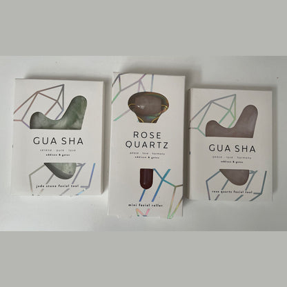 (3) Addison & Gates 3 Rose Jade Quartz Facial Roller sinus and eye $43 Value