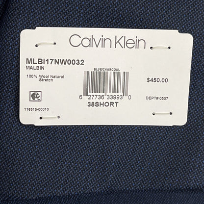 Calvin Klein Men's X Slim Fit Malbin Blue/Charcoal Suit Jacket Size 38 Short NWT