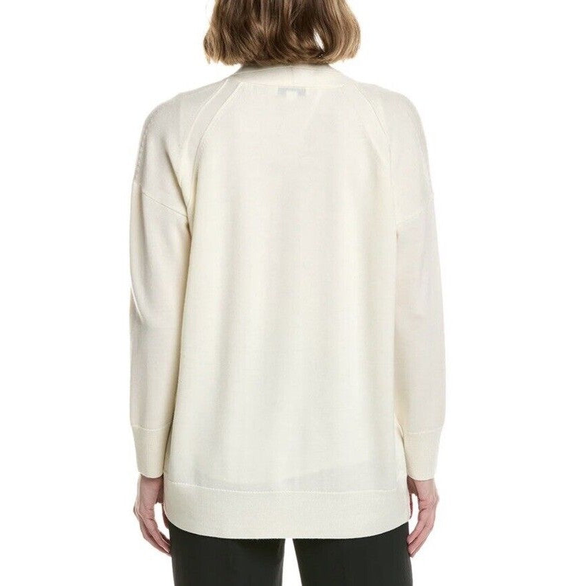 $395 Vince Women’s Drop Shoulder Wool Cardigan Sweater -Ivory- Medium - New
