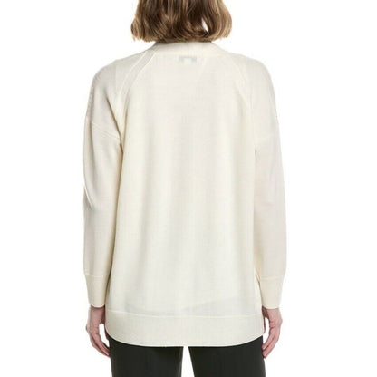 $395 Vince Women’s Drop Shoulder Wool Cardigan Sweater -Ivory- Medium - New