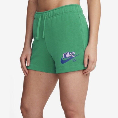 $50 Nike Women’s Sportswear Club Fleece Graphic Shorts - Green- Small- New Tag