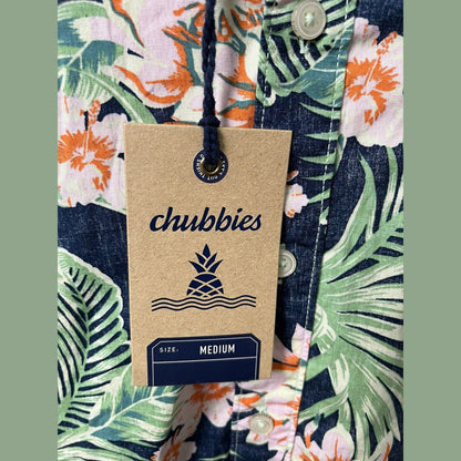 Chubbies Shirt Mens Blue Hawaiian The Resort Friday Pullover Floral-Medium - New