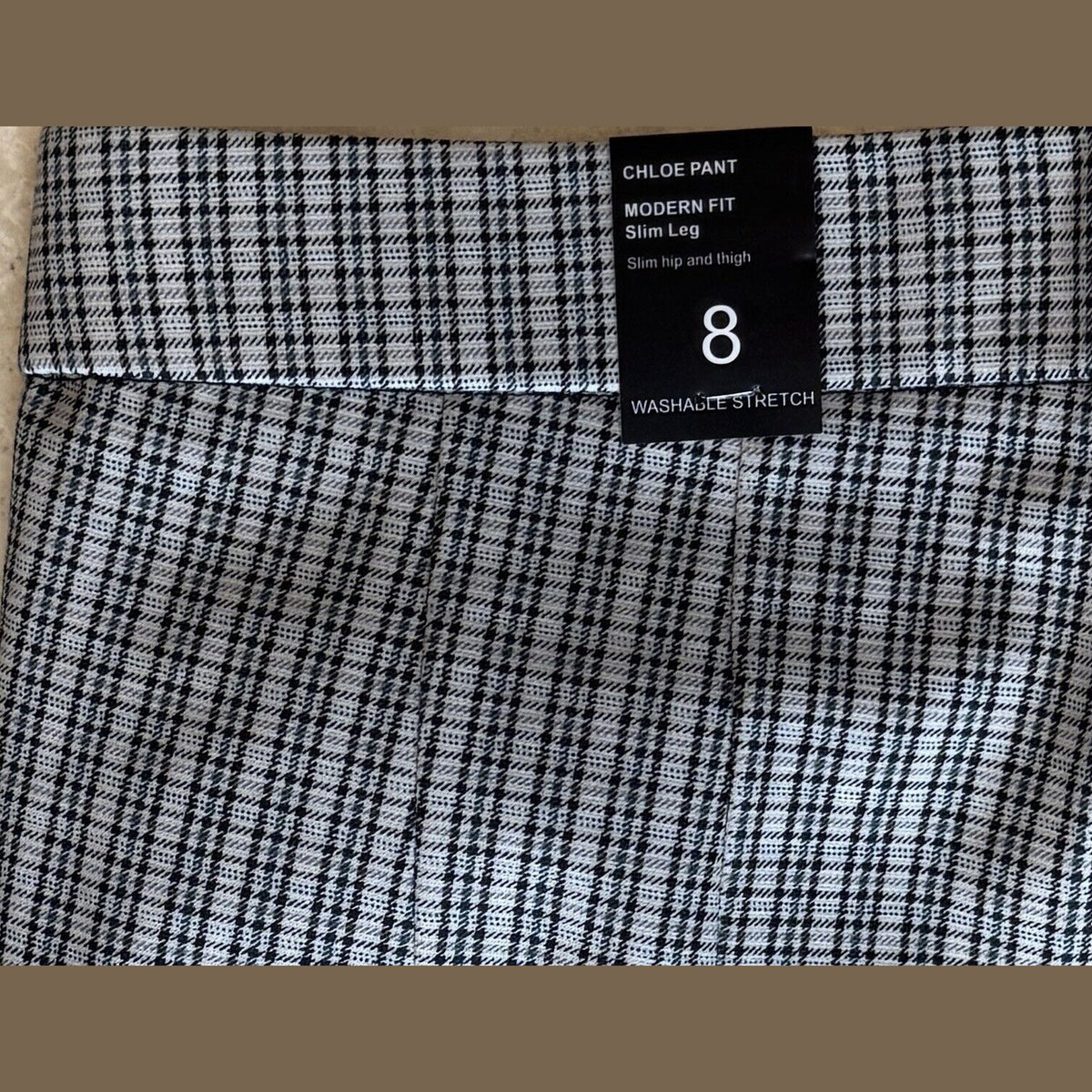 $110 Amanda & Chelsea Women's Chloe Modern Slim Leg Pants-Plaid- Size 8