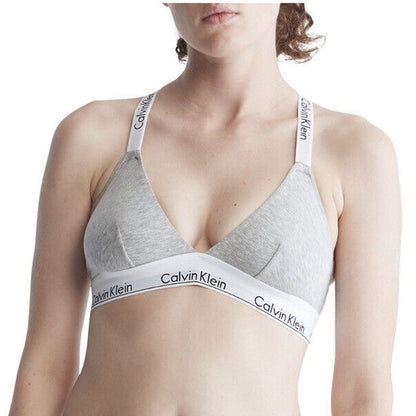 Calvin Klein Modern Cotton Crossback Unlined Bralette QF598-Gray Heather- Small￼