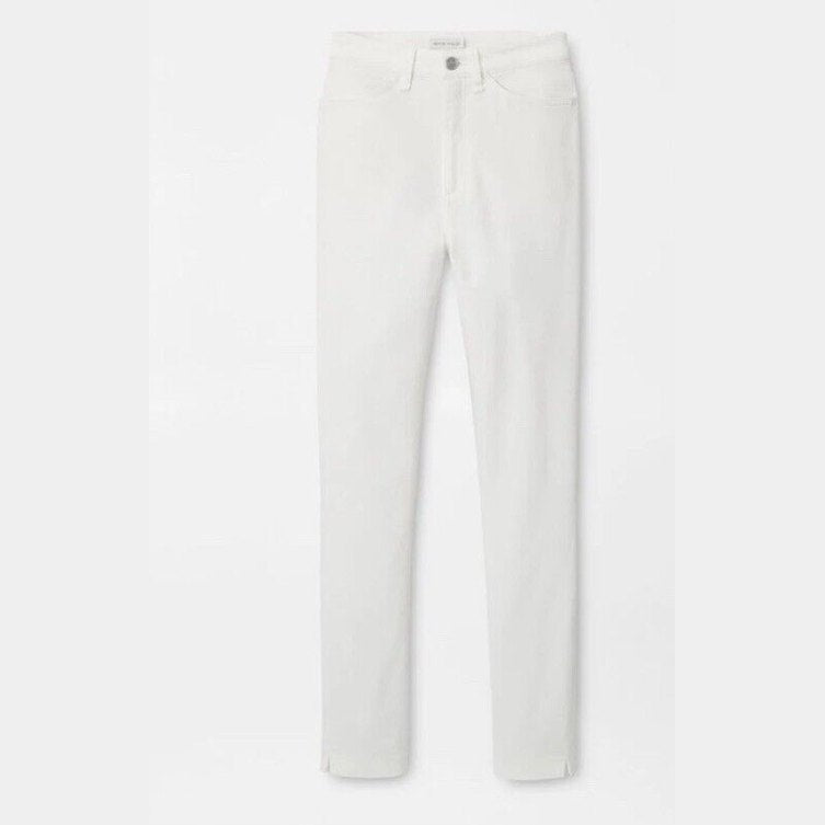 $150 Peter Millar Women's Karlie Stretch Sateen High Rise Pant-White-Size 10-NEW