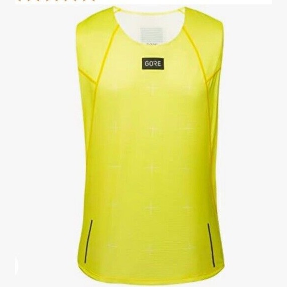 $145 GORE Wear Men’s Contest Singlet Running Shirt  Featherlight-Yellow-Small