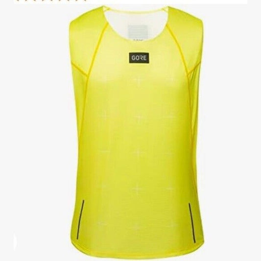 $145 GORE Wear Men’s Contest Singlet Running Shirt  Featherlight-Yellow-Small