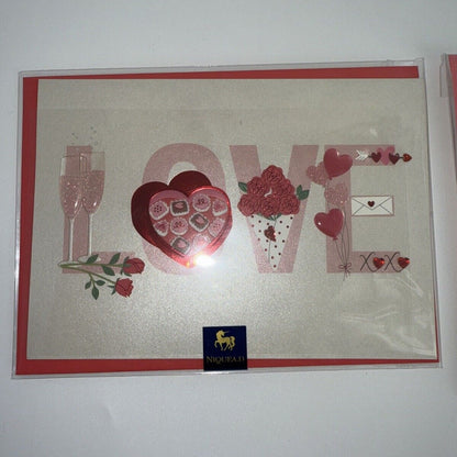 Lot Of 2 Niquea.D Dimensional Valentine's Day Greeting Cards- Upscaled Quality!