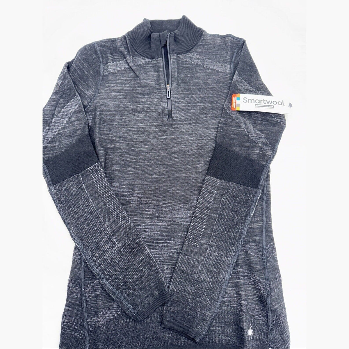 $140 Smartwool Women’s Intraknit Thermal Merino Base Layer 1/4 Zip-Black-Medium
